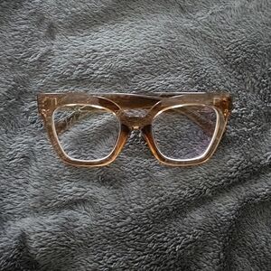 Zeelol tan wide frame prescription glasses